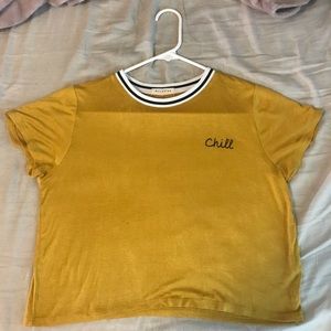 very soft cute yellow crop top